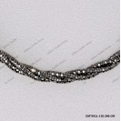 OMTW3L-130-290-EXT-B-GR, Bracelet 3 DC Round Omega Braided Round bangle ~2.9mm