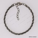 OMTW3L-130-290-EXT-B-GR, Bracelet 3 DC Round Omega Braided Round bangle ~2.9mm