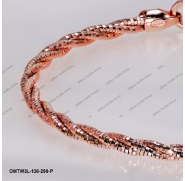 OMTW3L-130-290, 3 DC Round Omega Braided Round bangle ~2.9mm