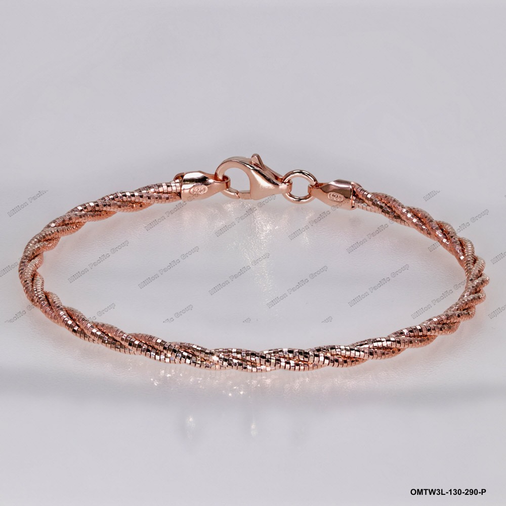 OMTW3L-130-290, 3 DC Round Omega Braided Round bangle ~2.9mm