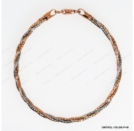OMTW3L-130-290, 3 DC Round Omega Braided Tricolor by line Round bangle ~2.9mm
