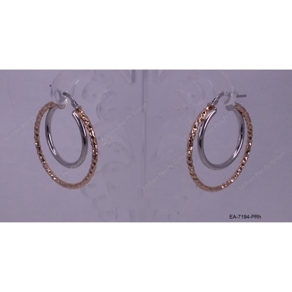Double Ring tube DC Earring Double Hoops OD~31mm