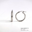 Rectangle Tube Twilling DC Round Hoop Earring 25mm