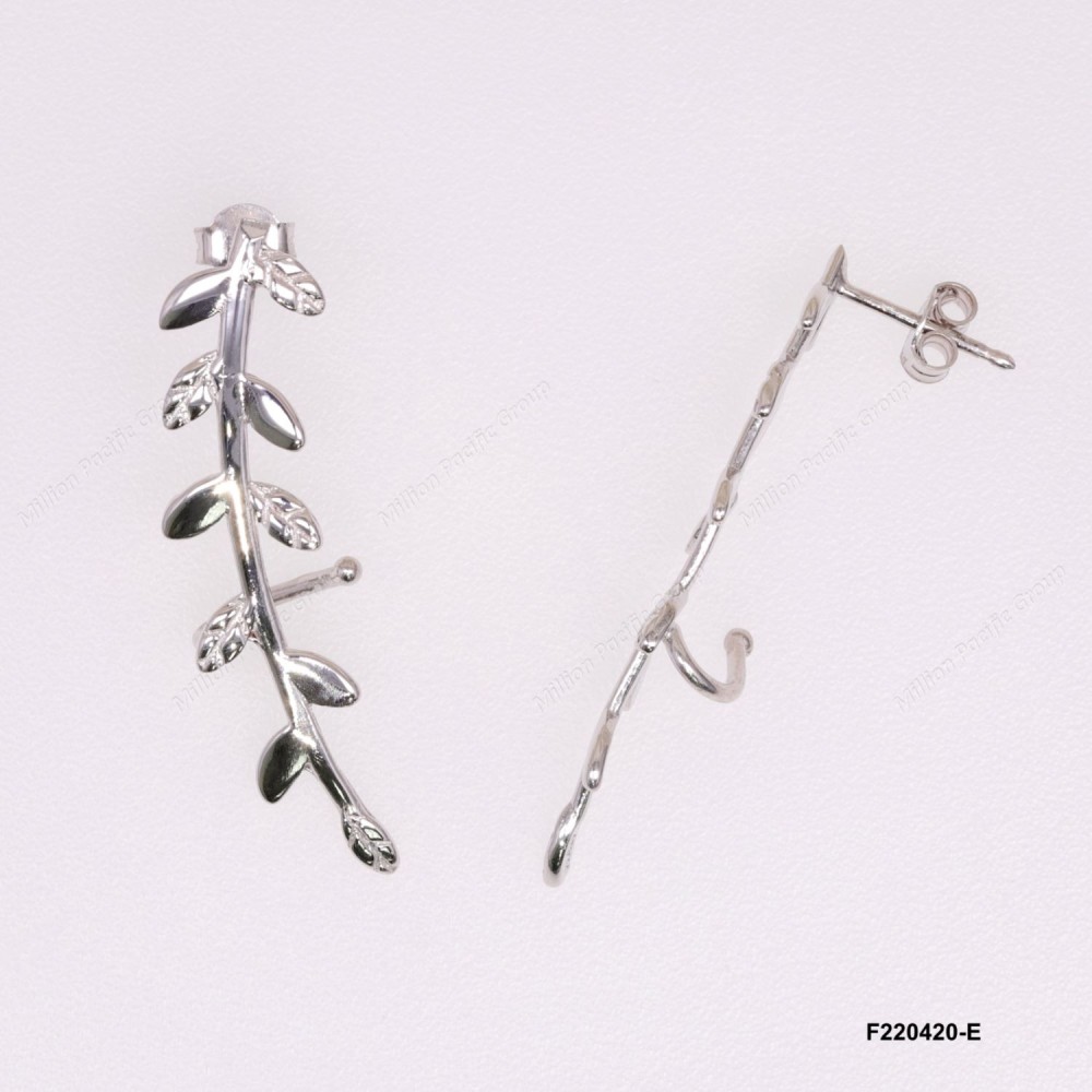 Leaves Post Earring ~40mm