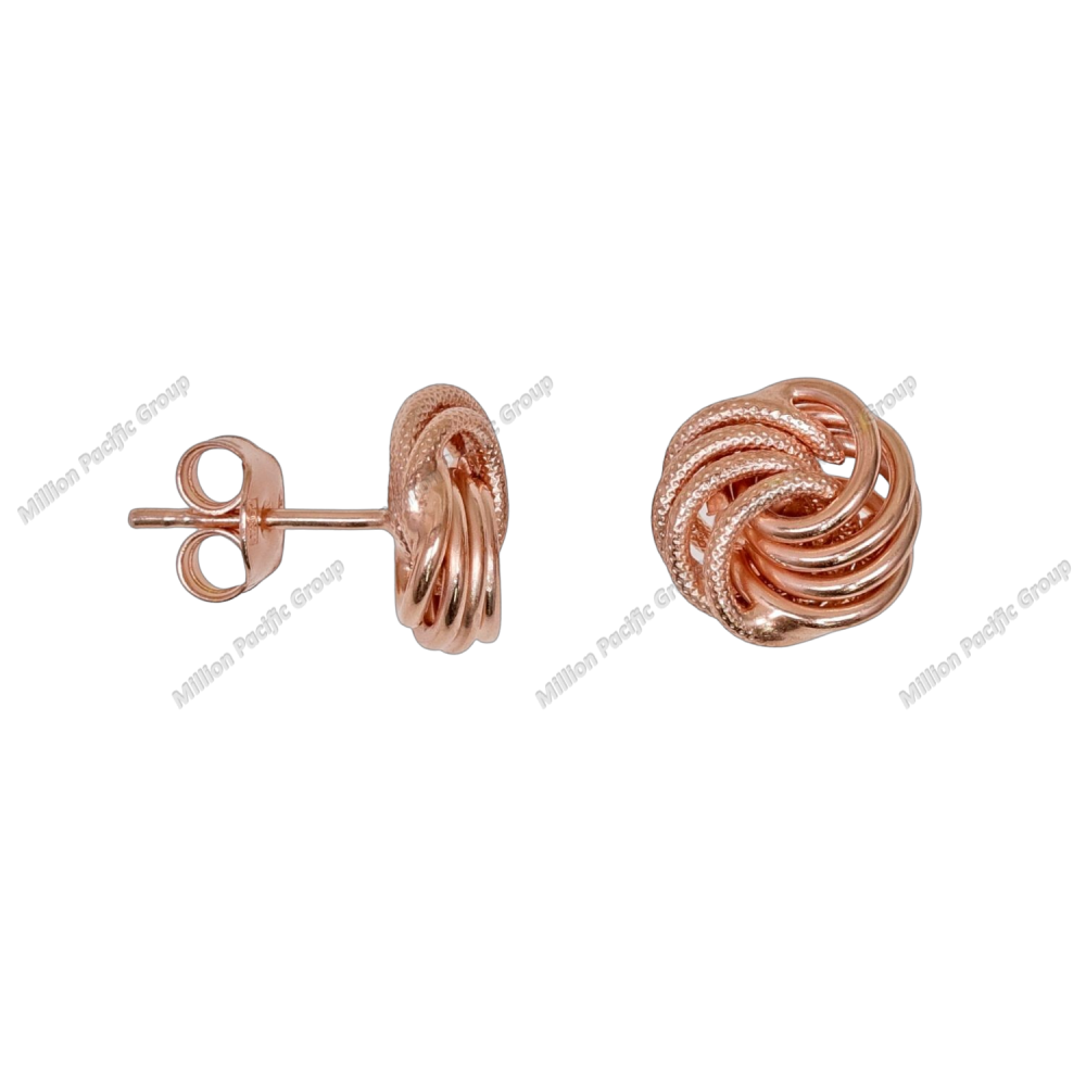 Design Lucky Knot Post Earring ~10.5mm