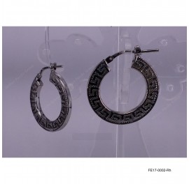 Flat Round PAVE Earring Hoops Round OD~
