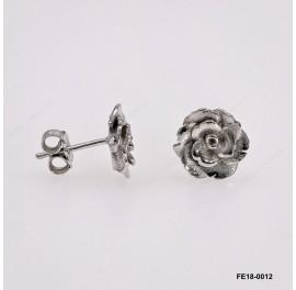 Flower Rose Post Earring ~10.5mm