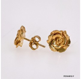 Flower Rose Post Earring ~10.5mm