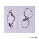 Plain Infinity Wavy Oval Earring ~18.8x37mm
