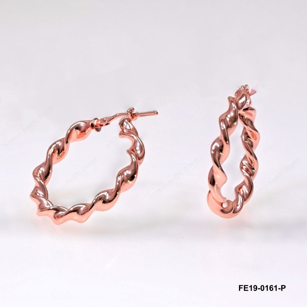 Twisted Tube Earring Hoop Earring Round OD ~28mm
