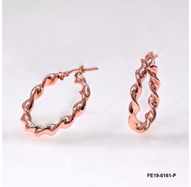 Twisted Tube Earring Hoop Earring Round OD ~28mm