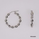 Twisted Tube Earring Hoop Earring Round OD ~28mm