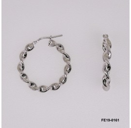 Twisted Tube Earring Hoop Earring Round OD ~28mm