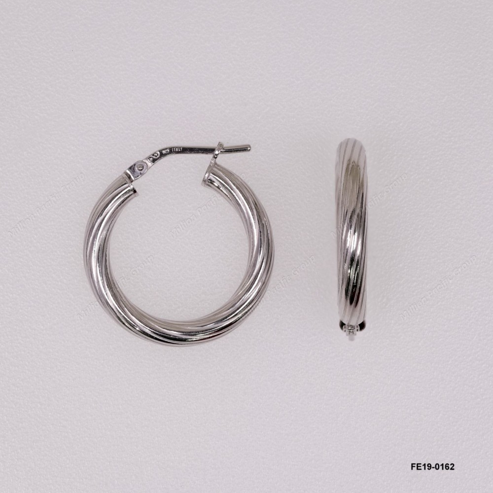 Round Tube Twilling Round Earring Hoop ~21mm