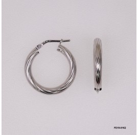 Round Tube Twilling Round Earring Hoop ~21mm