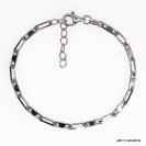 Rectangle DC Rolo Cable Anchor and Special DC Stick Alternating Adjustable Bracelet ~3.8mm