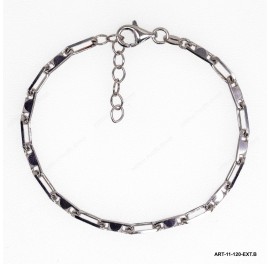 Rectangle DC Rolo Cable Anchor and Special DC Stick Alternating Adjustable Bracelet ~3.8mm