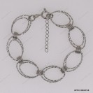 Oval Diamond cut double ring design bracelet