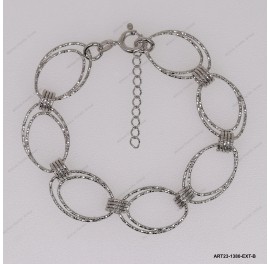 Oval Diamond cut double ring design bracelet