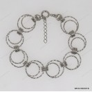 Round Diamond cut double ring design bracelet