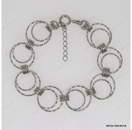Round Diamond cut double ring design bracelet