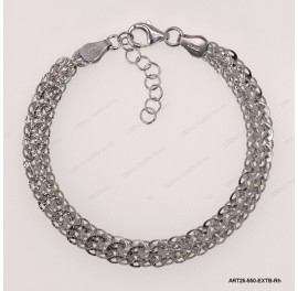 ART25-550-EXTB-Rh, Sparkling Fancy Adjustable Bracelet ~5.5mm
