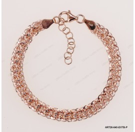 ART26-640-EXTB-P, Sparkling Fancy Oval Flat Adjustable Bracelet ~6.4mm
