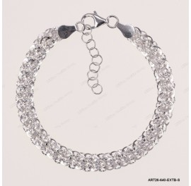 ART26-640-EXTB-S, Sparkling Fancy Oval Flat Adjustable Bracelet ~6.4mm