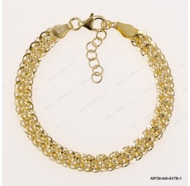 ART26-640-EXTB-Y, Sparkling Fancy Oval Flat Adjustable Bracelet ~6.4mm