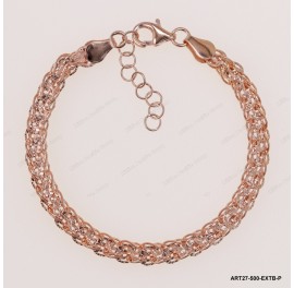 ART27-500-EXTB-P, Sparkling Fancy Square Adjustable Bracelet ~5mm
