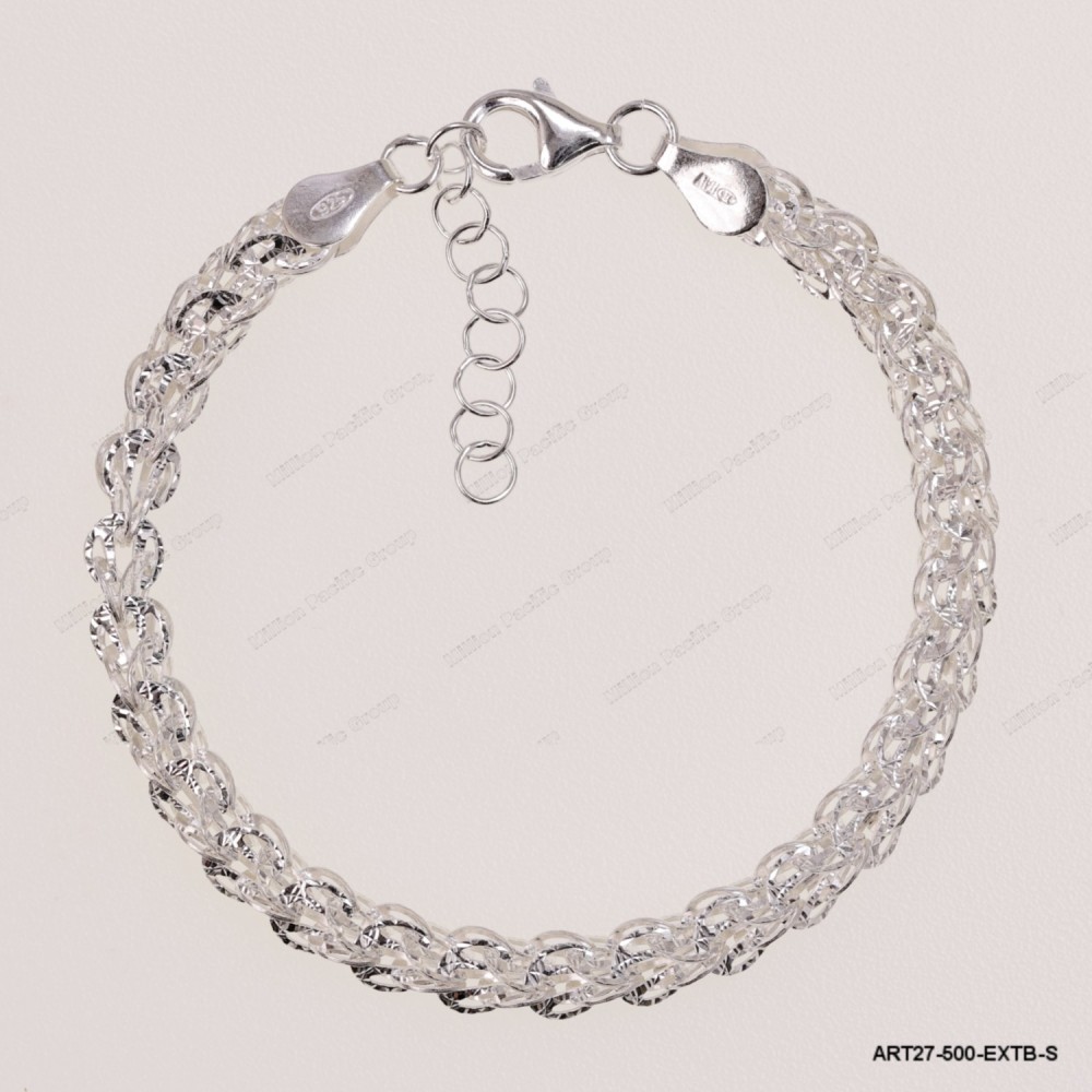 ART27-500-EXTB-S, Sparkling Fancy Square Adjustable Bracelet ~5mm