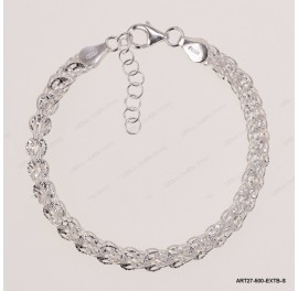 ART27-500-EXTB-S, Sparkling Fancy Square Adjustable Bracelet ~5mm