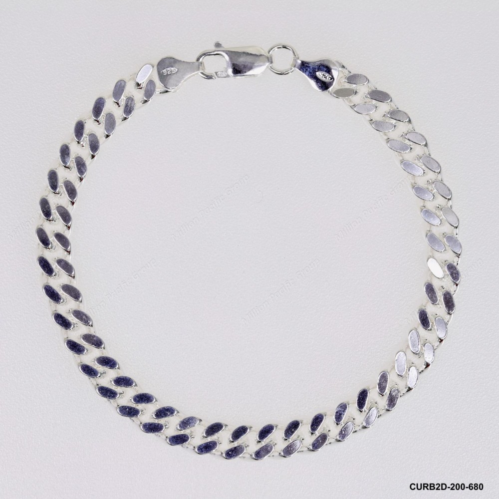 Oval Curb 2 Diamond Cut Chain Miami CUBAN Hip Hop Bracelet Necklace ~6.8mm