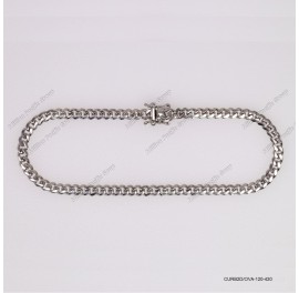 CURB2DOVA-120, Oval Curb 2 Diamond Cut Chain Miami CUBAN Hip Hop Bracelet with Box Clasp Safe lock