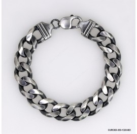 Both side Concave Curb 6DC Man Bracelet Necklace ~13.2mm