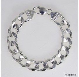 Both side Concave Curb 6DC Man Bracelet Necklace ~13.2mm