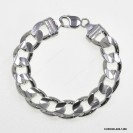 Both side Concave Curb 6DC Man Bracelet Necklace ~14.80mm