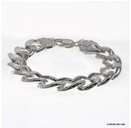 Both side Concave Curb 6DC Man Bracelet Necklace ~14.80mm