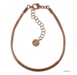 Round Omega Slash DC 3 lines Tube design Bracelet with Extender B