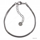 Round Omega Slash DC 3 lines Tube design Bracelet with Extender B