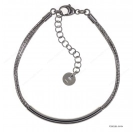 Round Omega Slash DC 3 lines Tube design Bracelet with Extender B