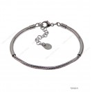 Round Omega Slash DC 3 lines Tube design Bracelet with Extender B