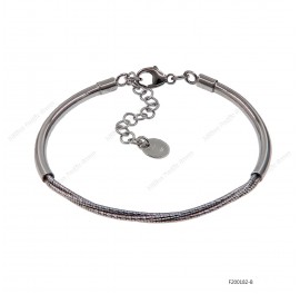 Round Omega Slash DC 3 lines Tube design Bracelet with Extender B