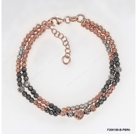 Tricolor Round Slash DC Beads Design Adjustable  Bracelet