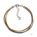 Spiral 2mm Chain 3 Lines Adjustable Bracelet Tricolor