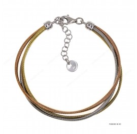 Spiral 2mm Chain 3 Lines Adjustable Bracelet Tricolor