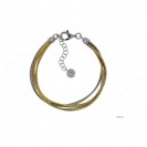 Spiral Chains 2mm 3 Lines Adjustable Bracelet Rose Gold and Rhodium Plated