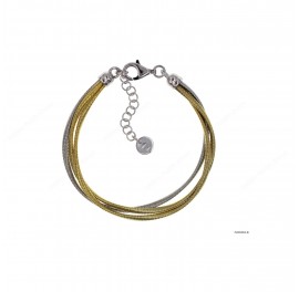 Spiral Chains 2mm 3 Lines Adjustable Bracelet Rose Gold and Rhodium Plated