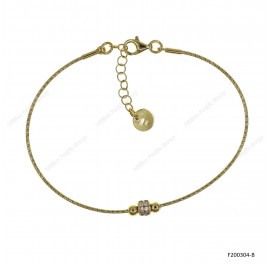 DC Omega with Casting CZ Elements Adjustable Bracelet