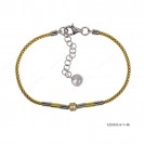Popcorn KOREAN Chain design with Tube and Casting CZ elements Adjustable Bracelet
